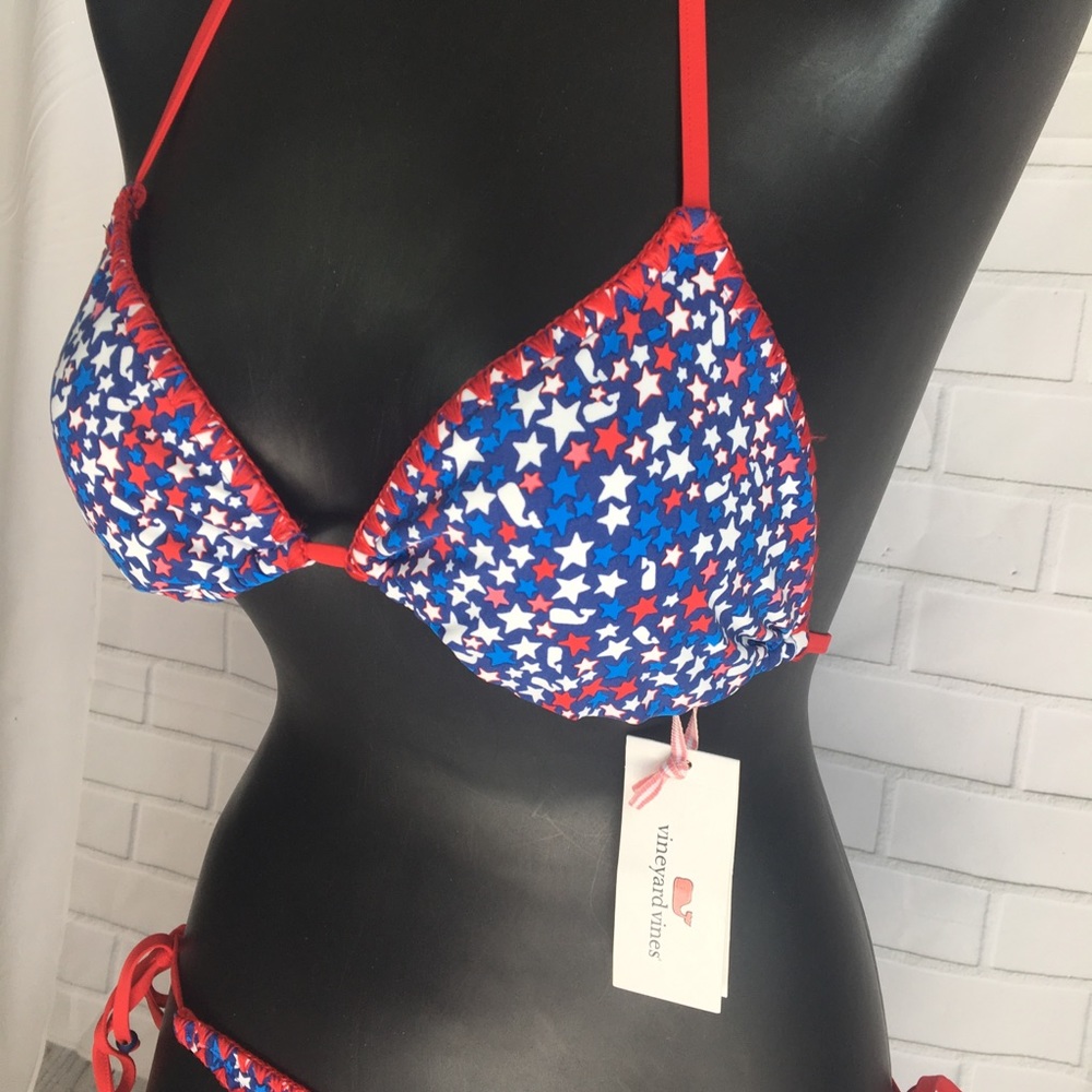 Vineyard Vines Red and Blue Floral Bikini - Picture 2 of 8
